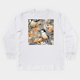 North American Birds - Mockingbird Kids Long Sleeve T-Shirt